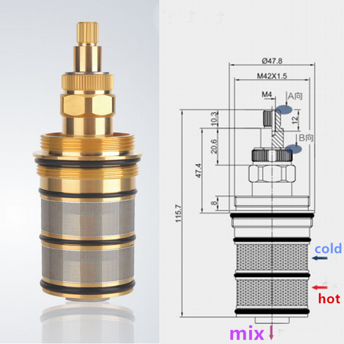 Shower Valve Cartridge - 황동 목욕 샤워 온도 조절 카트리지