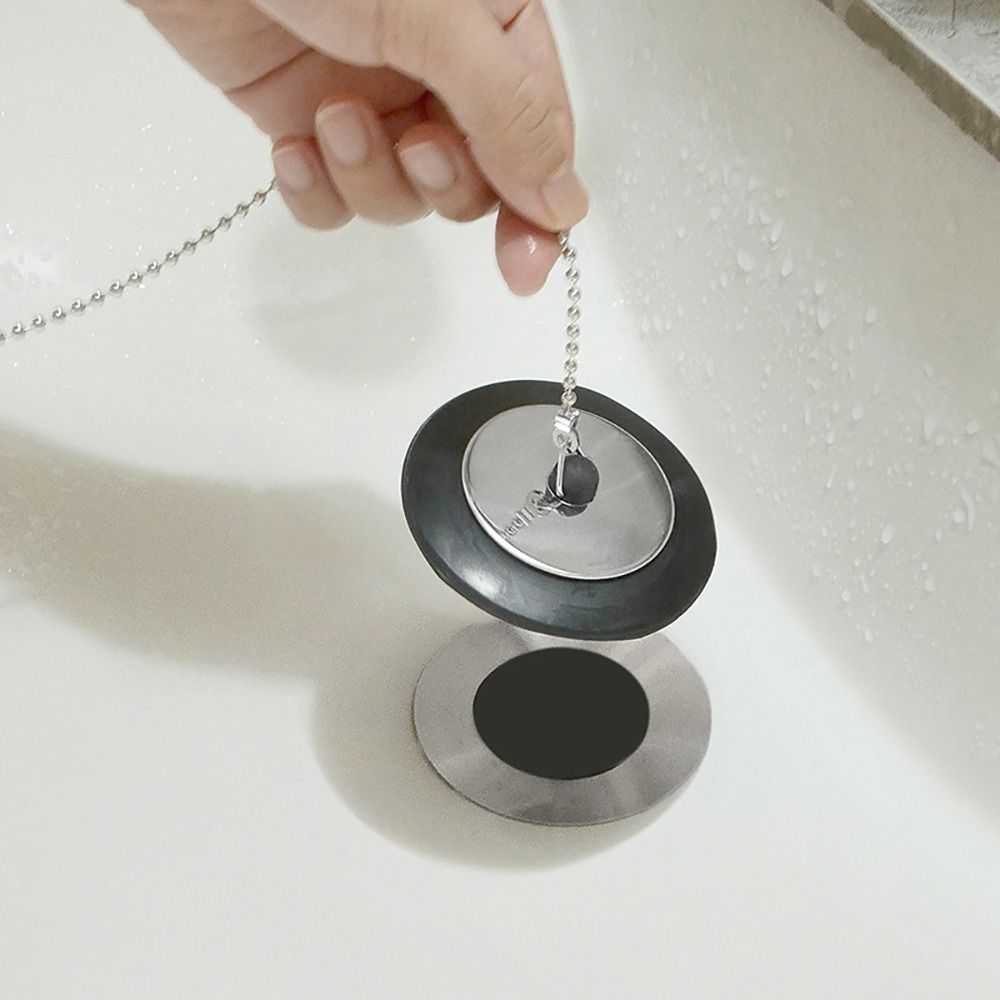 1Pcs 새로운 고무 욕조 스토퍼 체인이있는 범용 실리 - Drain Pipe Clip 리뷰 및 가격