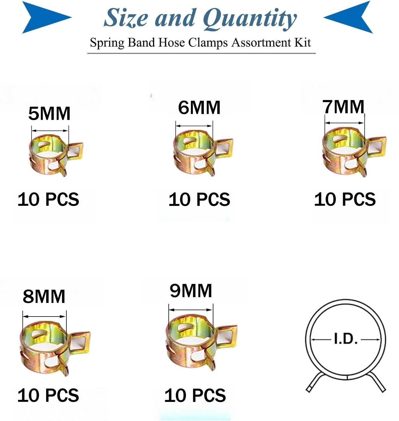 50개 패스너 5mm 6mm 7mm 8mm 9mm 스프 - Pipe Bending Spring 리뷰 및 가격